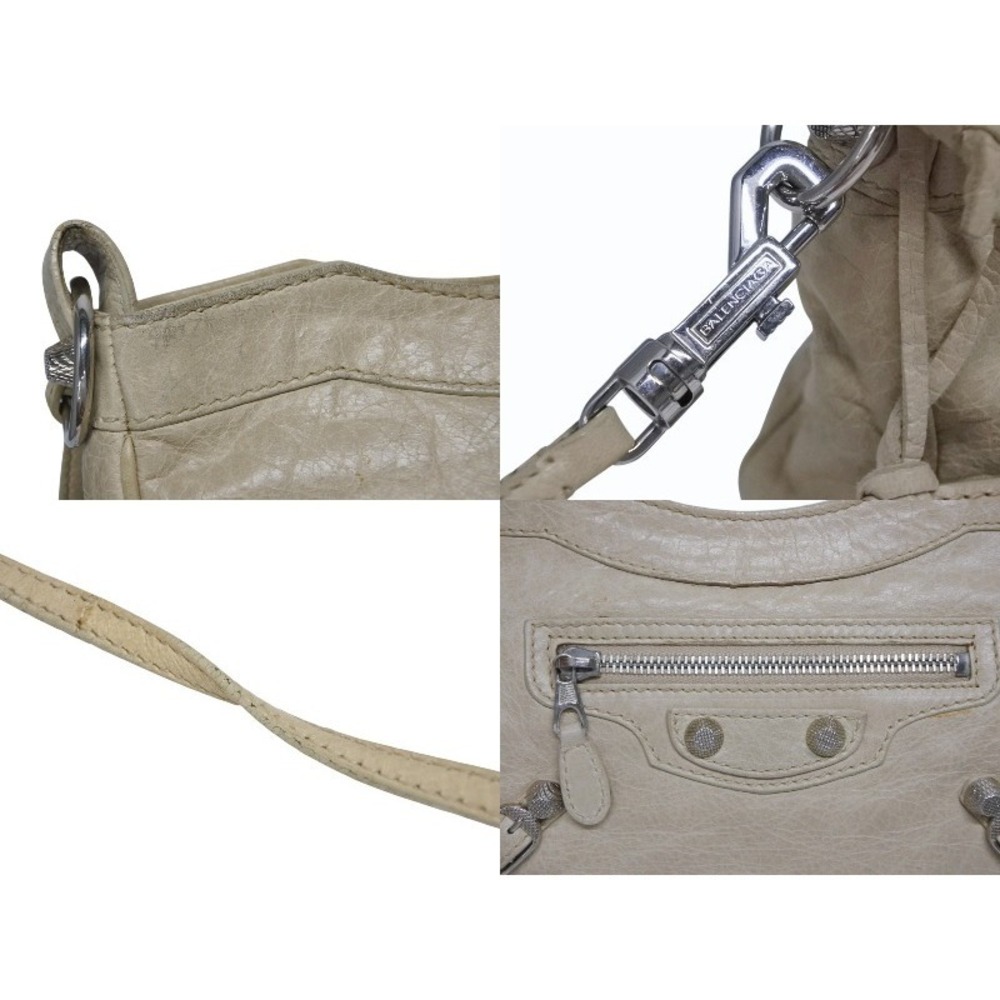 BALENCIAGA Classic The Hip Shoulder Bag Beige Tan Leather - Picture 6 of 10